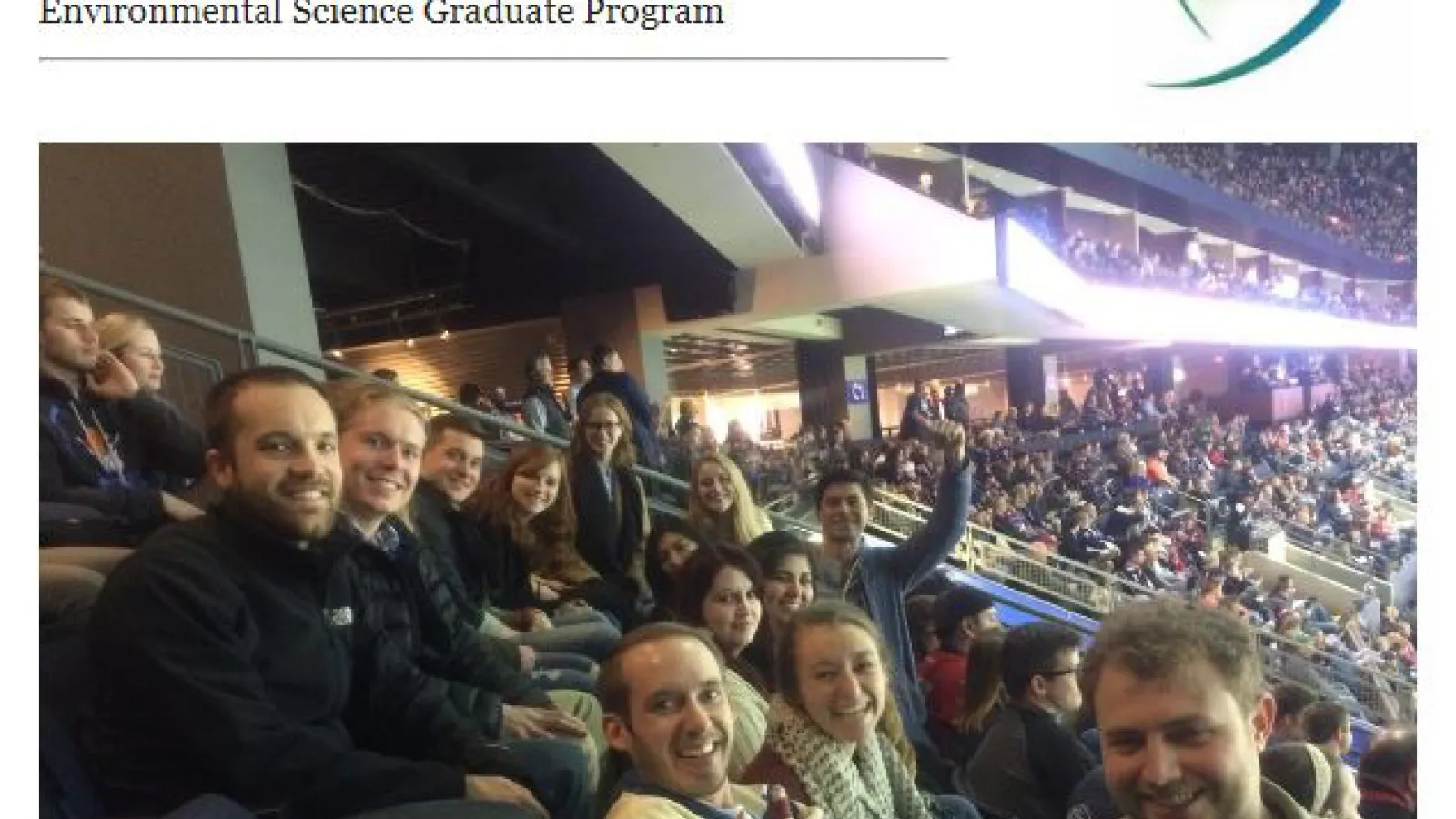 2018 March Newsletter showing ESGP student association attending a sporting event
