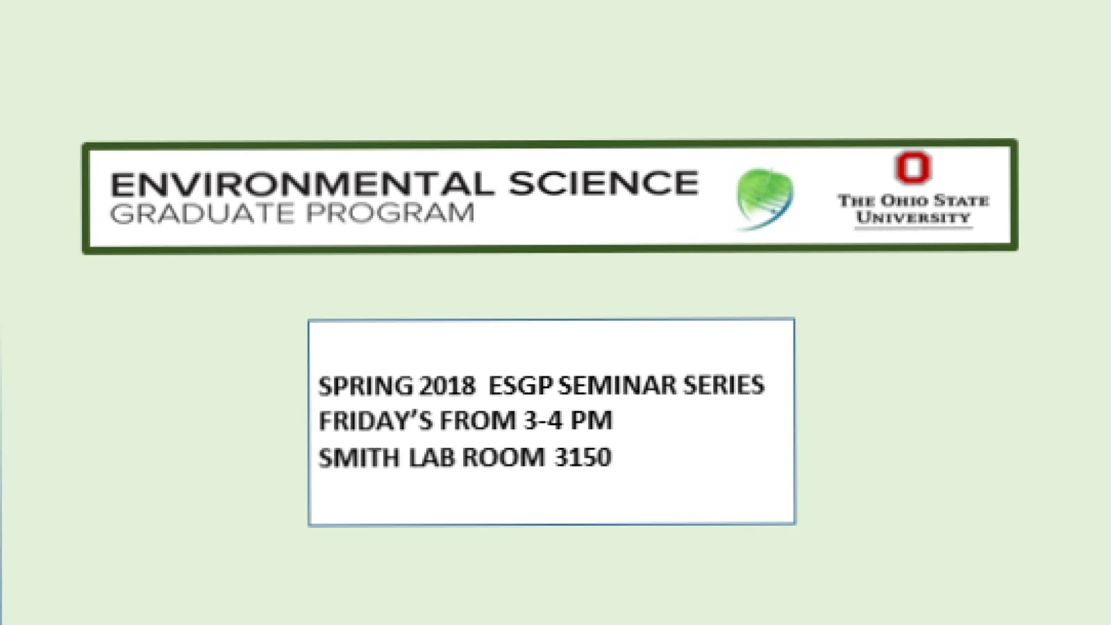 Seminars on Friday's at 3pm