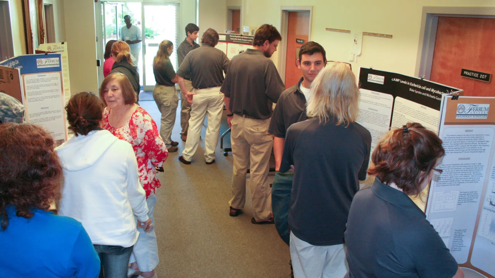 Students presenting posters