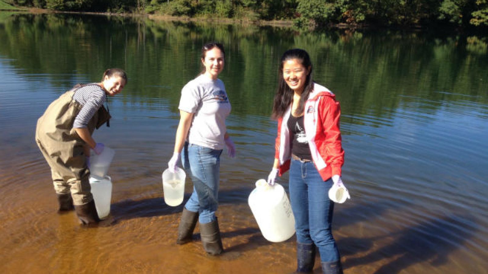ESGP students take water quality samples 